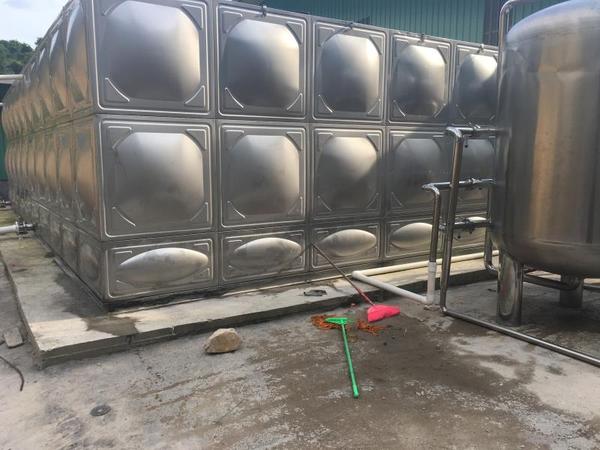 100噸不銹鋼水箱，深圳工地安裝完成|宏量水箱